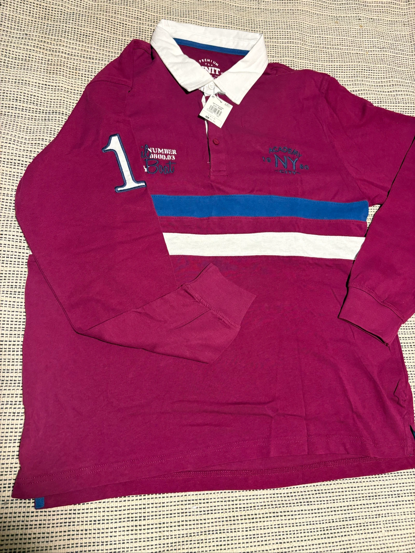 polo rugby manga larga bordô the unit 2xl novo com etiquetas – photo 4
